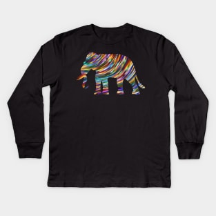 Psychedelic Elephant Kids Long Sleeve T-Shirt